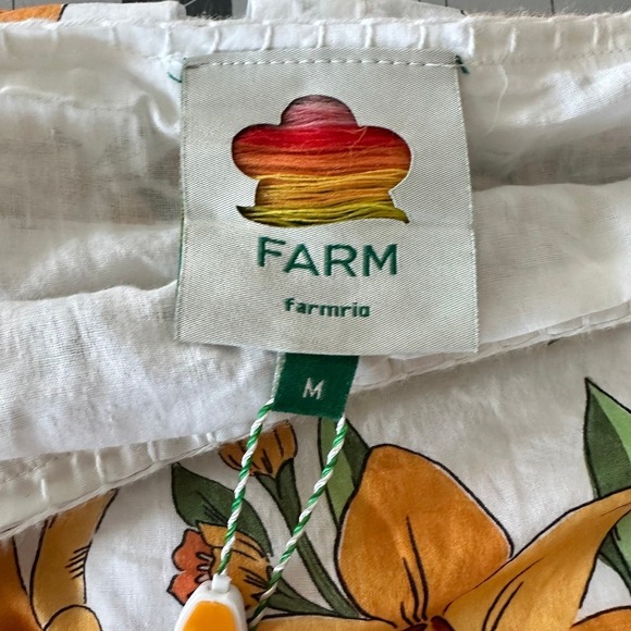 Farm Rio NWT SZ MED Trophical lightness off white Maxi Dress Floral Print Flowy - Picture 10 of 16